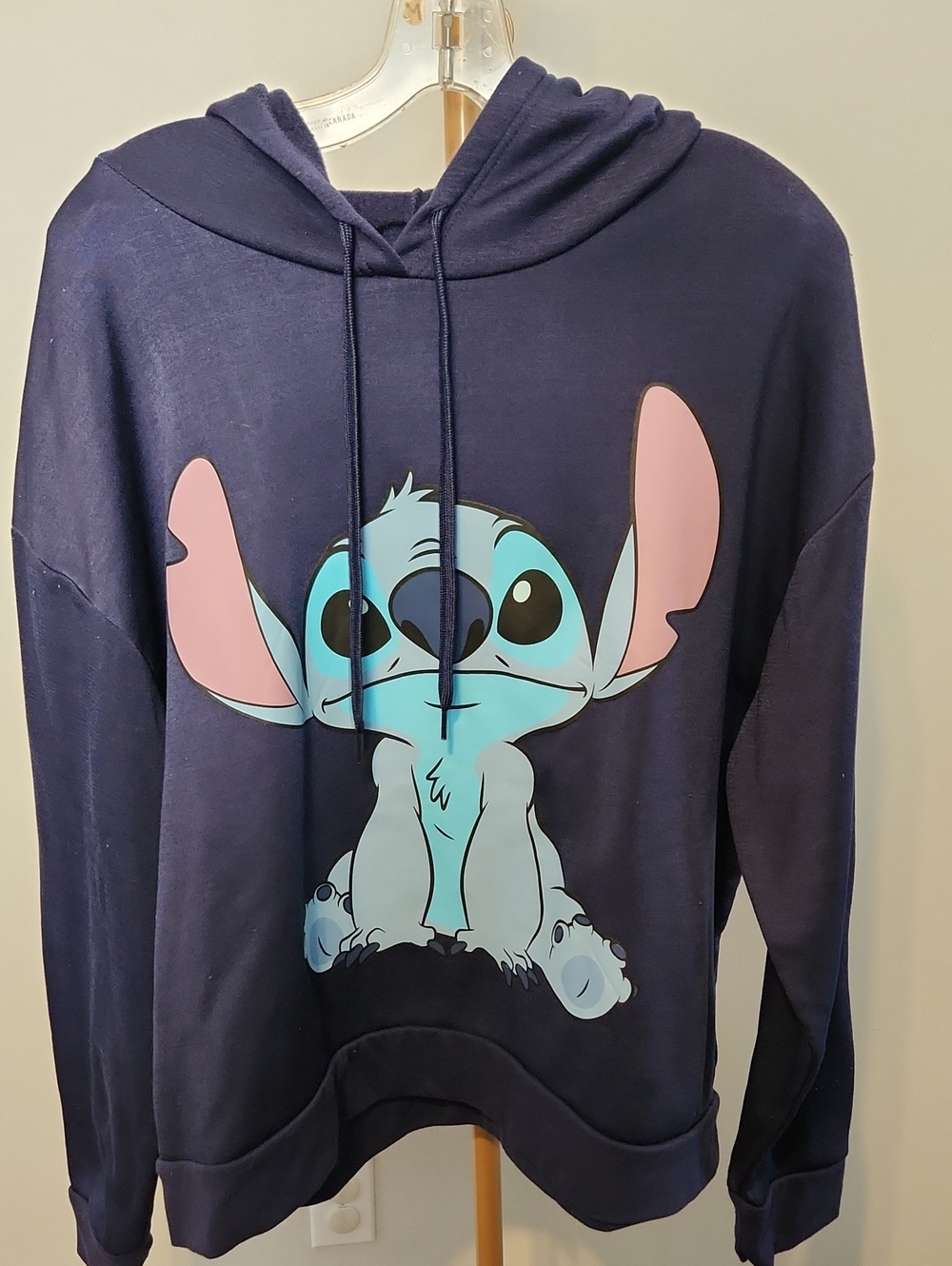 Navy Blue Hoodie with Stitch Graphic